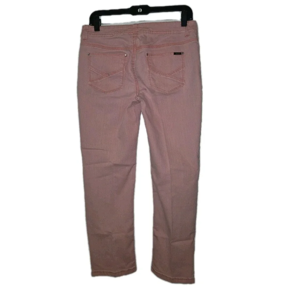 Chico's Slim Women's size 0.5 Chico's  Pink Cropped Jeans‎ Zippered Legs